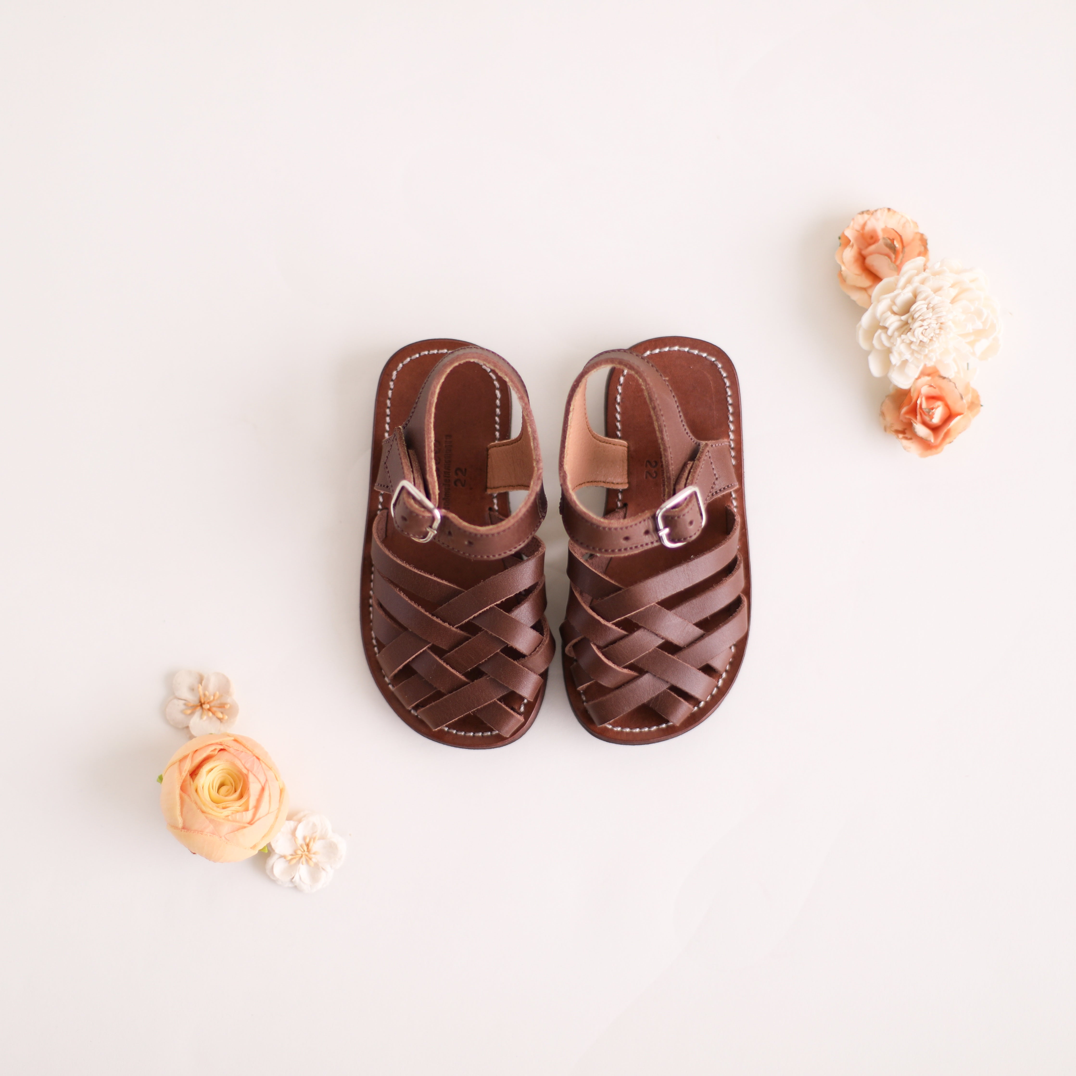 Espresso Isla {Children&#39;s Leather Sandals}