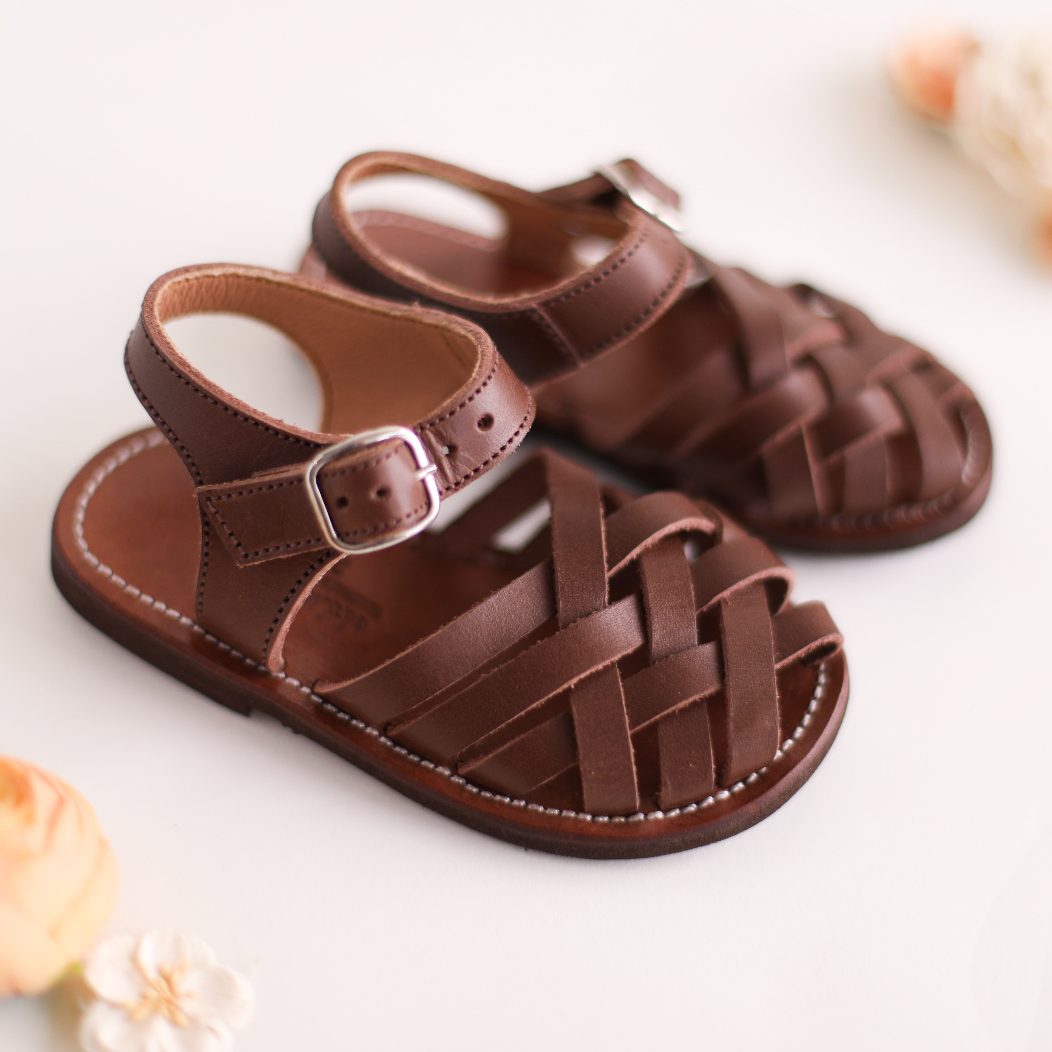 Espresso Isla {Children&#39;s Leather Sandals}