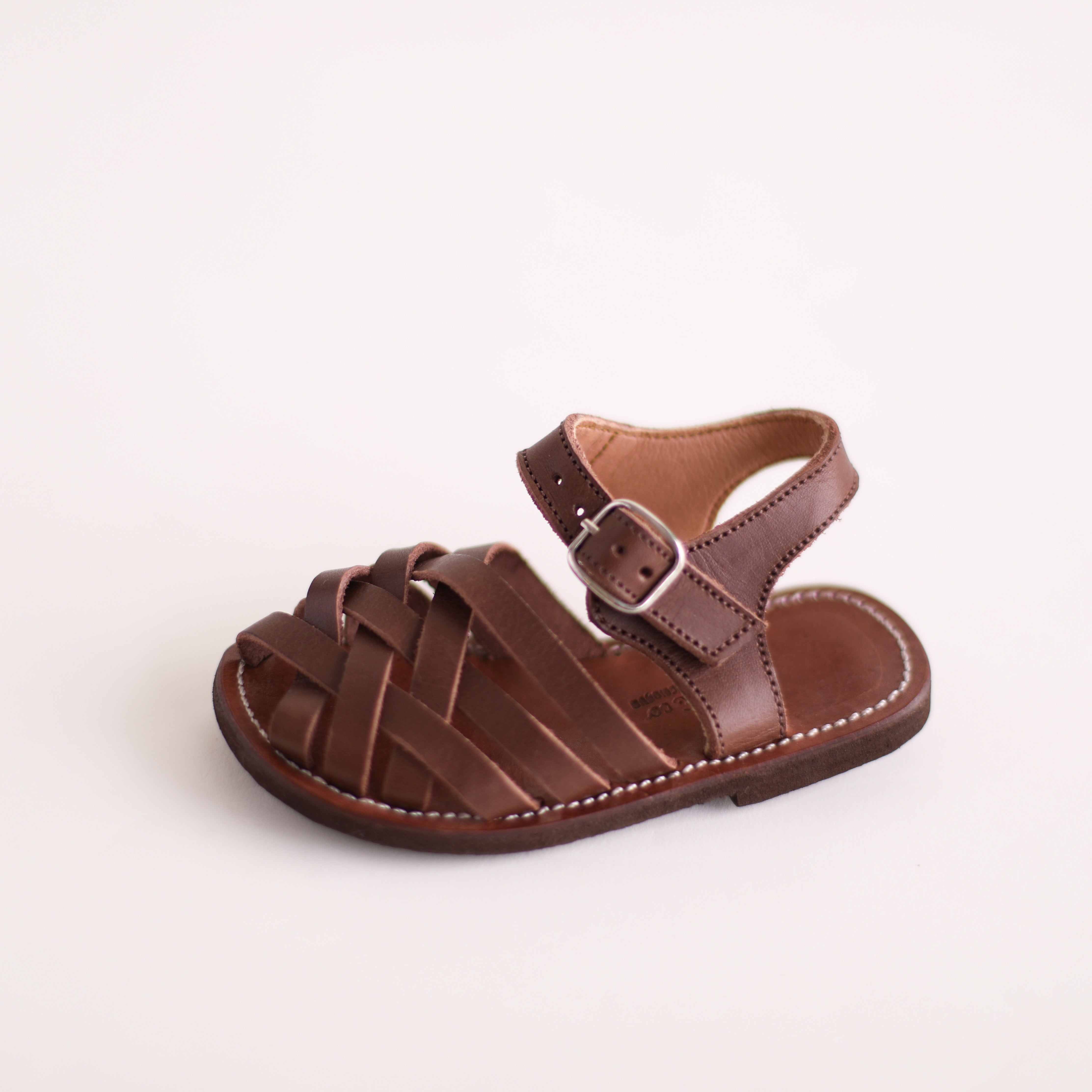 Espresso Isla {Children&#39;s Leather Sandals}