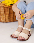 SECONDS Cream Bella {Children's Leather Sandals}