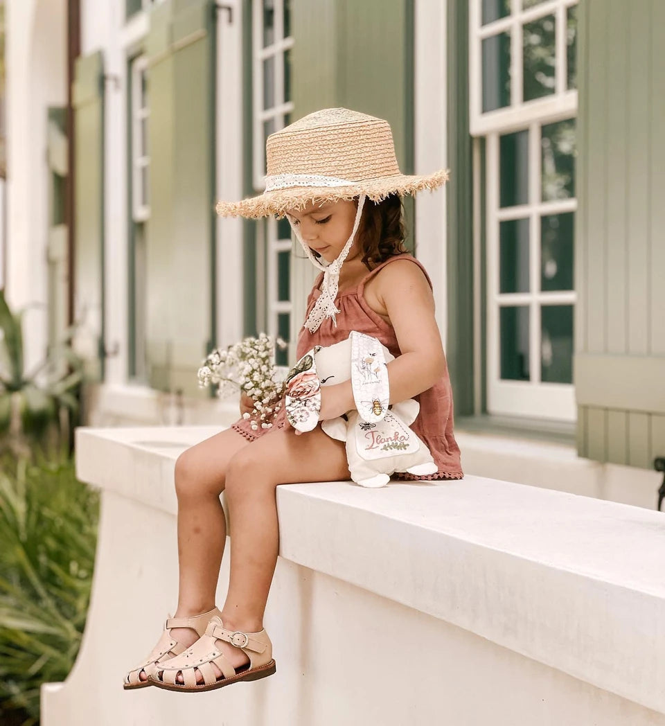 Nude Blush Flora {Children&#39;s Leather Sandals}