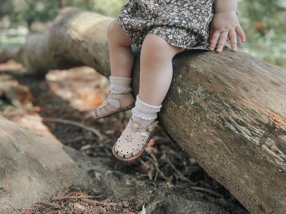 Nude Blush Flora {Children&#39;s Leather Sandals}