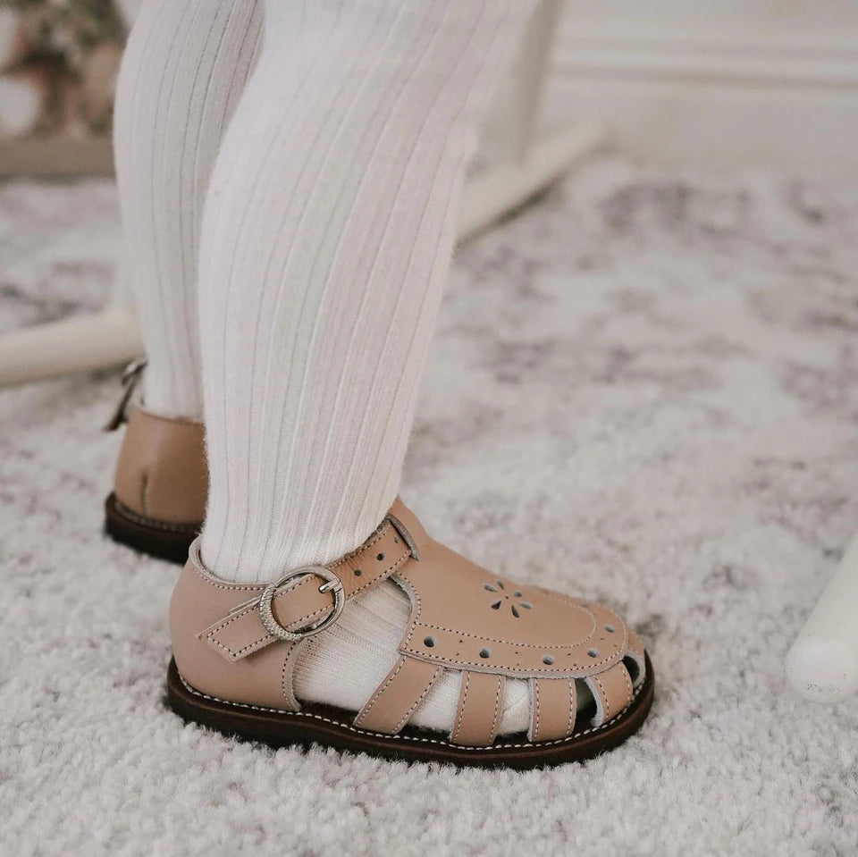 Nude Blush Flora {Children&#39;s Leather Sandals}