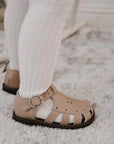 Nude Blush Flora {Children's Leather Sandals}