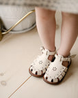 Cream Flora {Children's Leather Sandals}